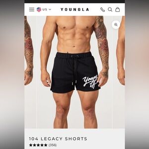 YoungLA Men's Black Legacy Shorts sz lg